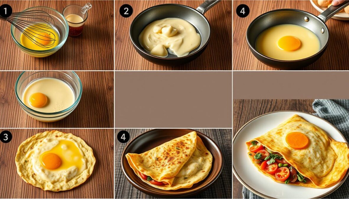 Étapes de cuisson omelette