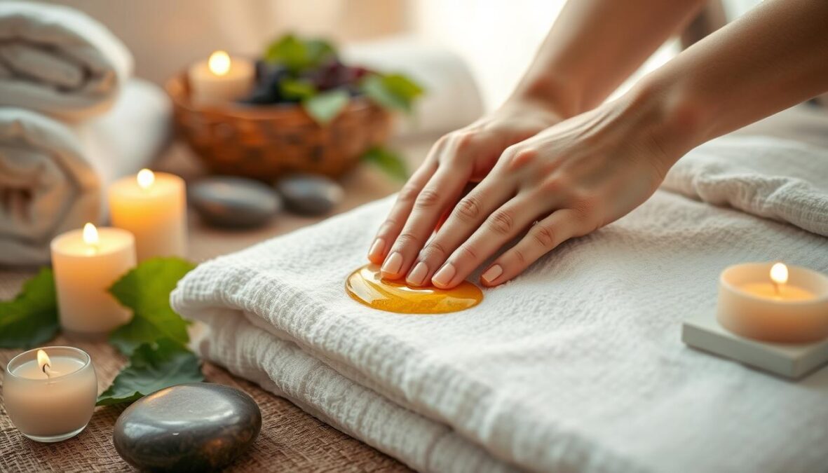 Massage avec huile de pépin de raisin