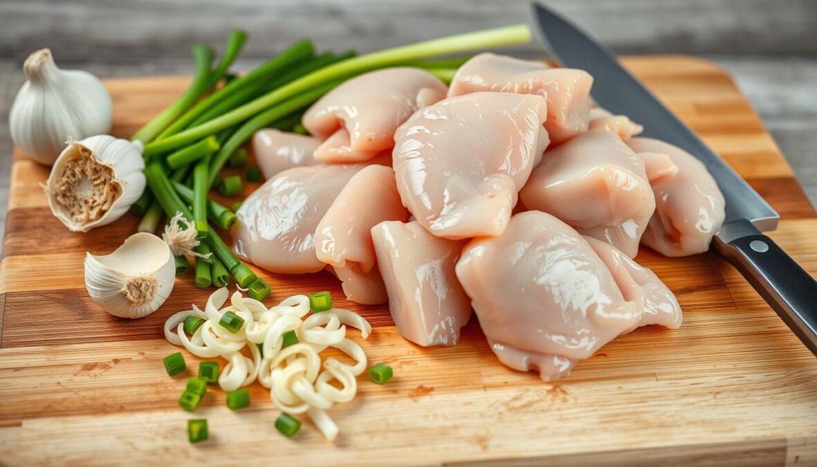 Préparation du poulet pour ramen