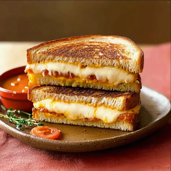 Sandwich au Fromage Grillé Sandwich au fromage grillé doré et fondant en tranches