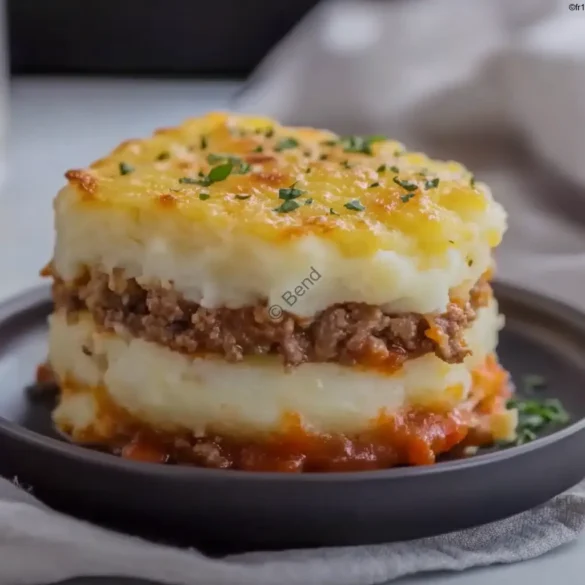 Recette de gratin viande pommes de terre Gratin de viande hachée et purée de pommes de terre doré au four