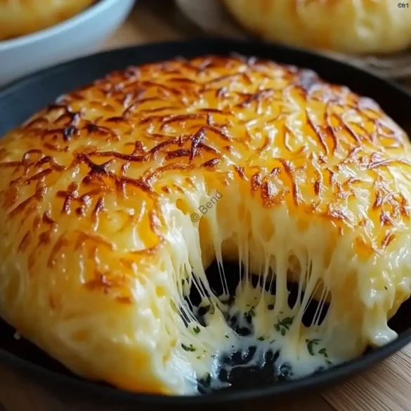 Pain au Fromage Prêt en 25 Minutes Pain au fromage doré en tranches dans une poêle