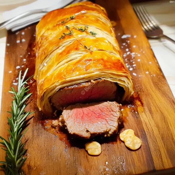 Bœuf Wellington classique Bœuf Wellington entier doré avec pâte feuilletée croustillante