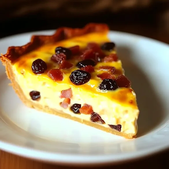 Recette quiche lorraine : tranche de quiche lorraine traditionnelle avec lardons Recette quiche lorraine : tranche de quiche traditionnelle avec pâte dorée et garniture crémeuse aux lardons