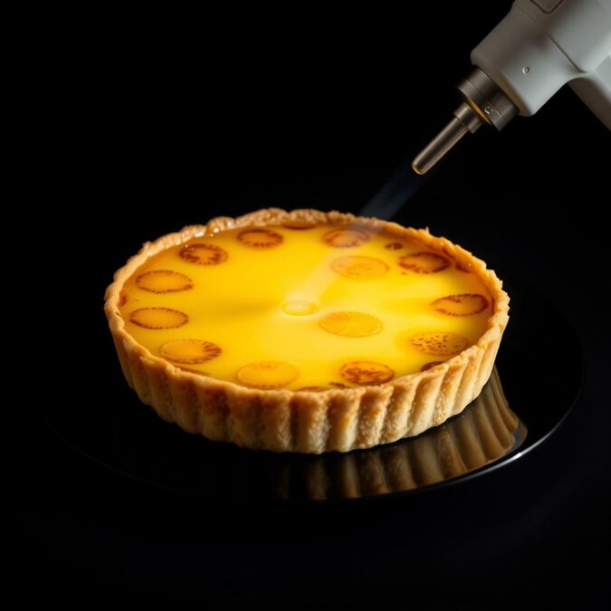 Tarte au citron avec finition au chalumeau pour un effet caramélisé Tarte au citron avec finition au chalumeau pour un effet caramélisé